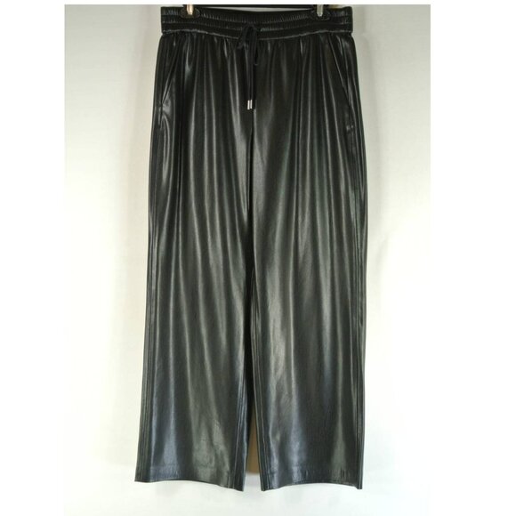 New Alice + Olivia Benny Baggy Faux Leather Pants in Black Size M#2120 - Picture 8 of 13